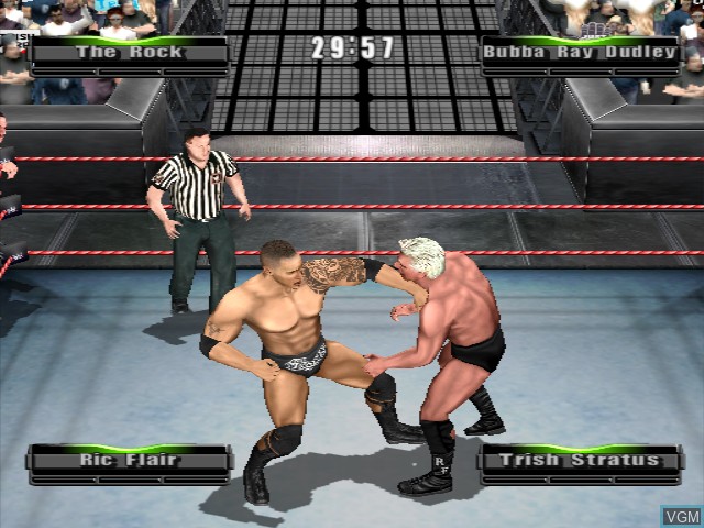 In-game screen of the game WWE WrestleMania XIX on Nintendo GameCube