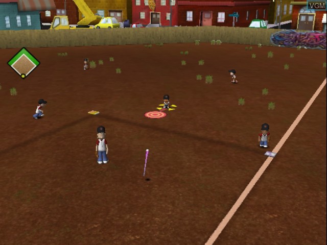 In-game screen of the game Backyard Baseball on Nintendo GameCube