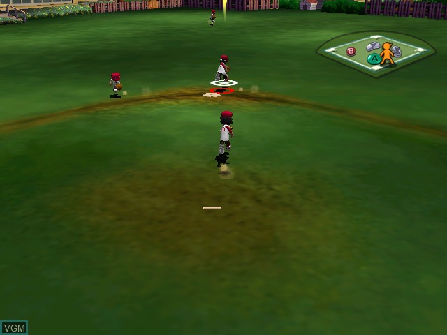 In-game screen of the game Backyard Sports Baseball 2007 on Nintendo GameCube
