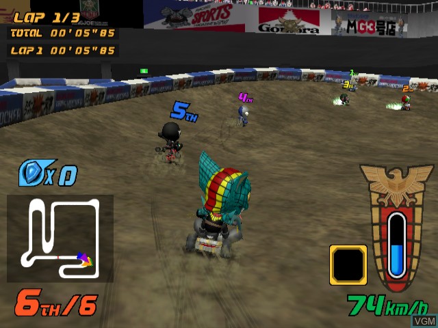 In-game screen of the game Charinko Hero on Nintendo GameCube
