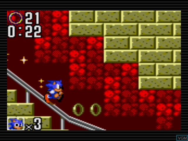 In-game screen of the game Sonic Gems Collection on Nintendo GameCube