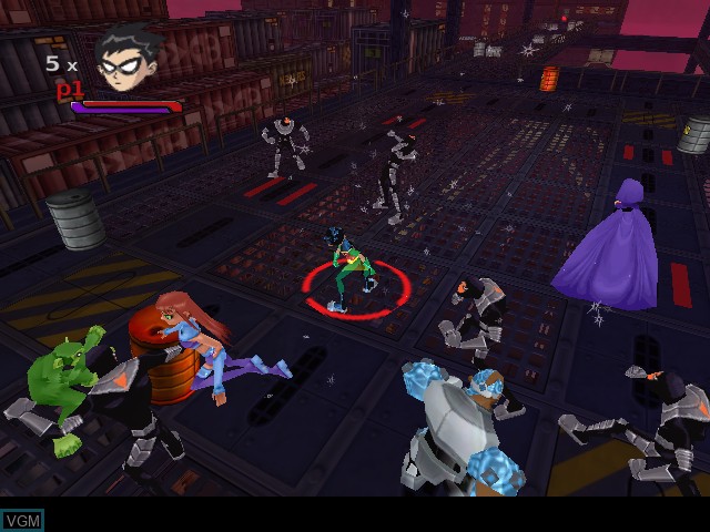 In-game screen of the game Teen Titans on Nintendo GameCube