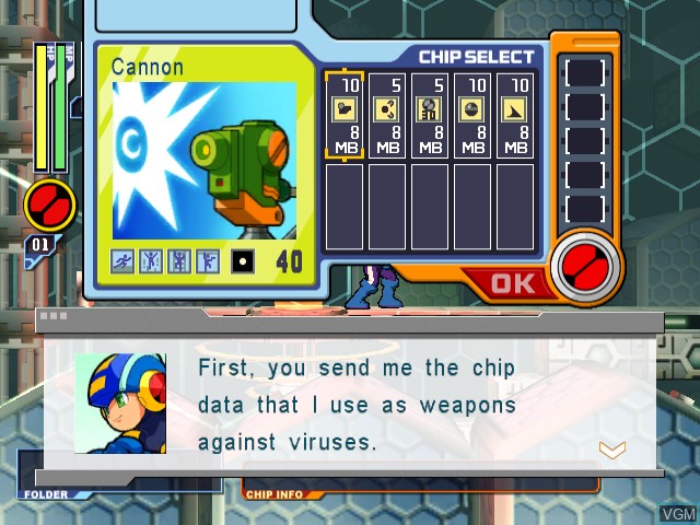 In-game screen of the game Mega Man Network Transmission on Nintendo GameCube