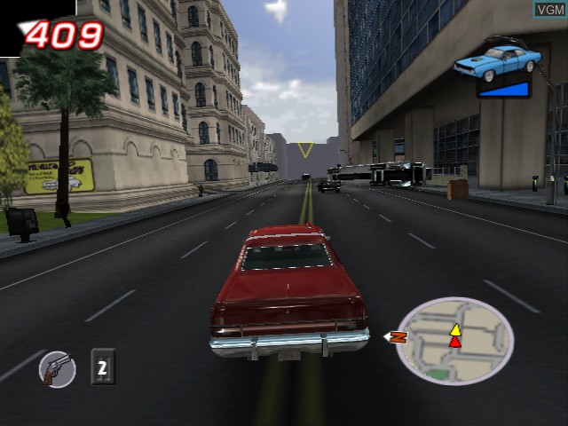 In-game screen of the game Starsky & Hutch on Nintendo GameCube