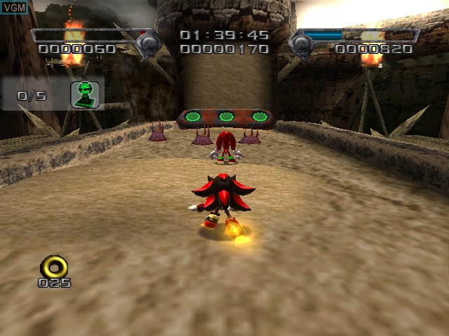 In-game screen of the game Shadow the Hedgehog on Nintendo GameCube