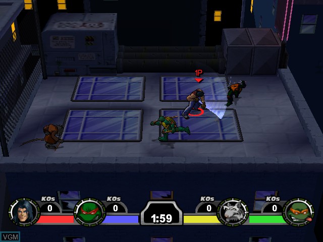 In-game screen of the game TMNT - Mutant Melee on Nintendo GameCube