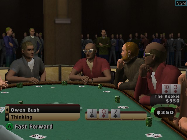 In-game screen of the game World Series of Poker on Nintendo GameCube