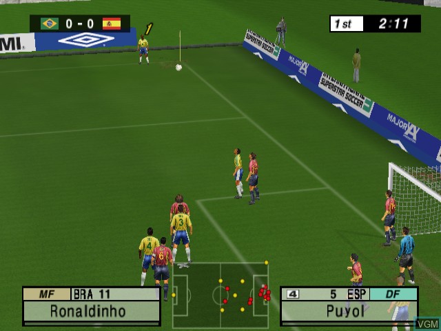In-game screen of the game International Superstar Soccer 3 on Nintendo GameCube