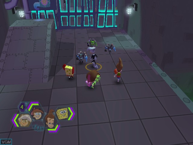 In-game screen of the game Nicktoons Unite! on Nintendo GameCube