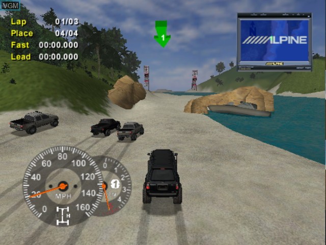 In-game screen of the game 4x4 EVO 2 on Nintendo GameCube