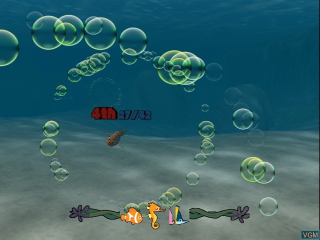In-game screen of the game Finding Nemo on Nintendo GameCube