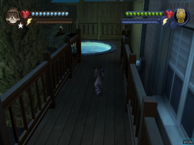 In-game screen of the game Over the Hedge on Nintendo GameCube