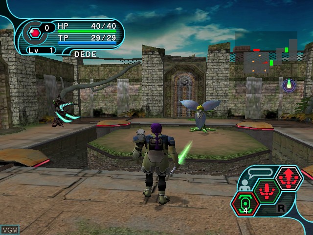 In-game screen of the game Phantasy Star Online Episode I & II Plus on Nintendo GameCube