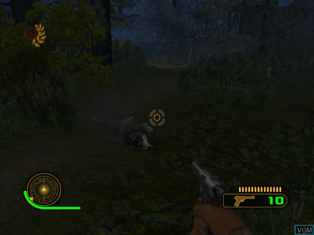 In-game screen of the game Cabela's Dangerous Hunts 2 on Nintendo GameCube