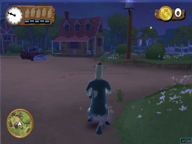 In-game screen of the game Barnyard on Nintendo GameCube
