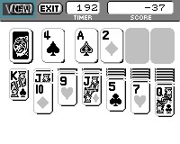 In-game screen of the game Solitaire on Tiger Game.com