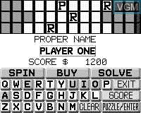 In-game screen of the game Wheel of Fortune on Tiger Game.com