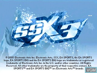 Title screen of the game SSX 3 on Tiger Gizmondo