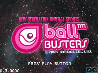 Title screen of the game Ball Busters on Tiger Gizmondo
