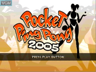 Title screen of the game Pocket Ping Pong 2005 on Tiger Gizmondo
