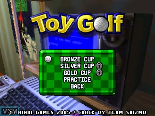 Menu screen of the game Toy Golf on Tiger Gizmondo