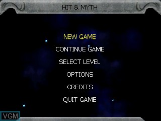 Menu screen of the game Hit & Myth on Tiger Gizmondo