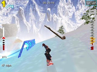 In-game screen of the game SSX 3 on Tiger Gizmondo