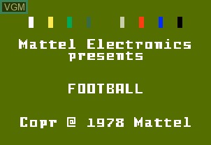Title screen of the game Football on Mattel Intellivision