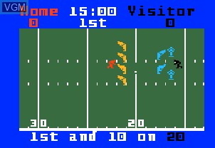 In-game screen of the game Football on Mattel Intellivision