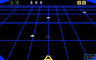 In-game screen of the game Beamrider on Mattel Intellivision