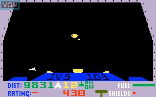 In-game screen of the game Blockade Runner on Mattel Intellivision