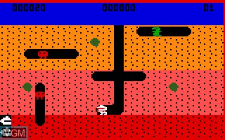 In-game screen of the game Dig Dug on Mattel Intellivision