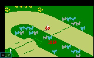 In-game screen of the game Motocross on Mattel Intellivision