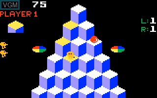 In-game screen of the game Q*bert on Mattel Intellivision