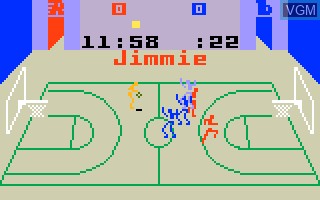 In-game screen of the game Slam Dunk Super Pro Basketball on Mattel Intellivision
