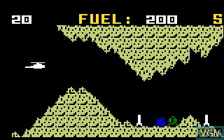 In-game screen of the game Super Cobra on Mattel Intellivision
