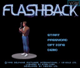 Title screen of the game Flashback on Atari Jaguar