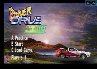Title screen of the game Power Drive Rally on Atari Jaguar