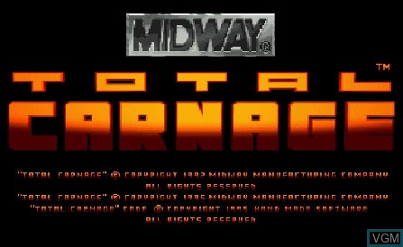 Title screen of the game Total Carnage on Atari Jaguar