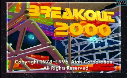 Title screen of the game Breakout 2000 on Atari Jaguar