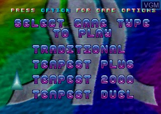 Menu screen of the game Tempest 2000 on Atari Jaguar