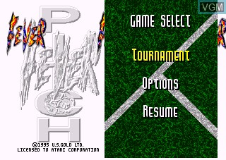 Menu screen of the game Fever Pitch Soccer on Atari Jaguar