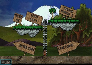 Menu screen of the game Evolution - Dino Dudes on Atari Jaguar