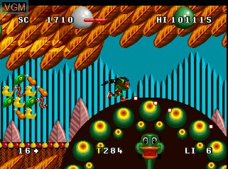 In-game screen of the game Zool 2 on Atari Jaguar