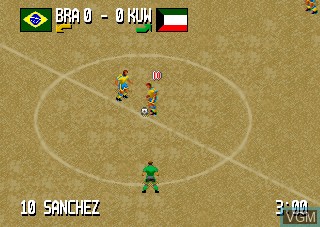 In-game screen of the game Fever Pitch Soccer on Atari Jaguar