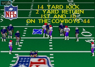 In-game screen of the game Troy Aikman NFL Football on Atari Jaguar