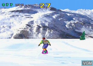 In-game screen of the game Val D'Isere Skiing and Snowboarding on Atari Jaguar