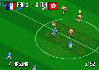 In-game screen of the game Fever Pitch Soccer on Atari Jaguar