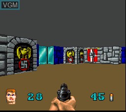 In-game screen of the game Wolfenstein 3D on Atari Jaguar