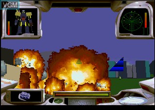 In-game screen of the game Iron Soldier on Atari Jaguar